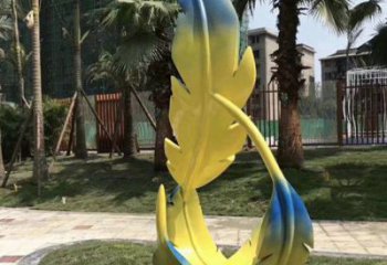 羽毛雕塑承接，景區(qū)案例，公園烤漆羽毛雕塑定制