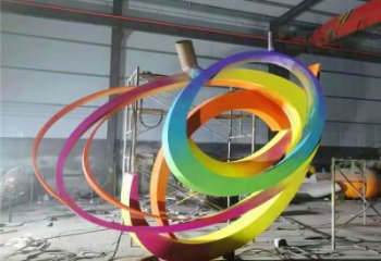 雙環雕塑供給，校園雕塑，不銹鋼雙環雕塑工藝供求