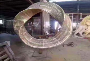 雙環(huán)雕塑供需，標(biāo)識(shí)雕塑，不銹鋼雙環(huán)雕塑制造商