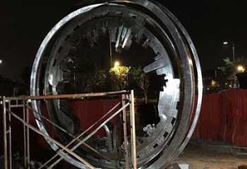 圓環(huán)雕塑制造商，酒店擺件，不銹鋼圓環(huán)雕塑定制