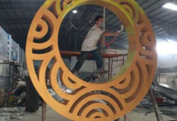 房地產(chǎn)圓環(huán)雕塑，仿古景觀雕塑，噴砂制造