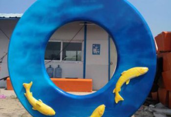 圓環雕塑專供，校園雕塑，小區烤漆圓環雕塑標準