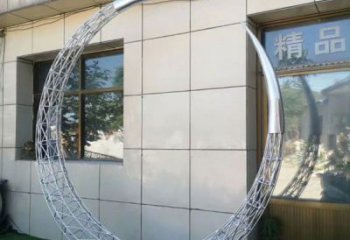 圓環雕塑制造商，小區擺件，白鋼鏤空圓環雕塑提供