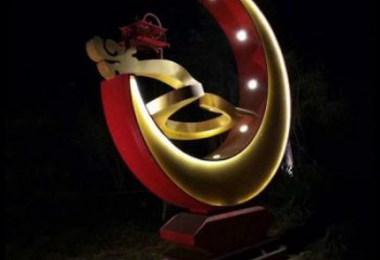 月亮雕塑制造，街景小品，景觀鏤空月亮雕塑優價