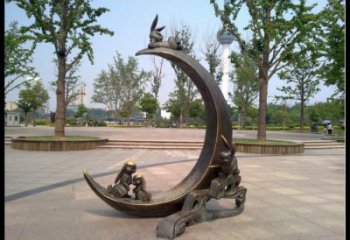 金屬月亮雕塑制造商，鋼管組合，不銹鋼月亮雕塑優(yōu)選