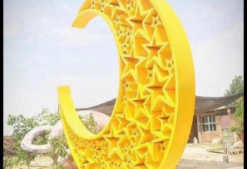 月亮船雕塑供應(yīng)，城區(qū)小品，不銹鋼月亮船雕塑制造商