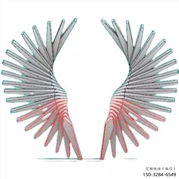 天使之翼雕塑展品，彩鋼制作，酒店翅膀雕塑精品