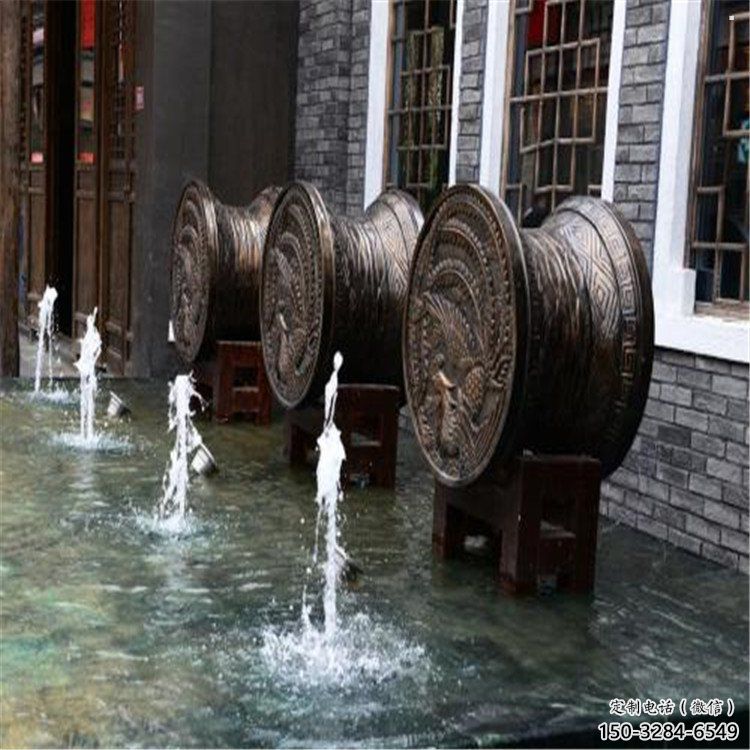 中式銅鼓雕塑批發，廣場系列，商場銅鼓雕塑供需