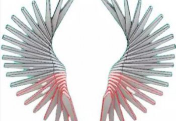 天使之翼雕塑展品，彩鋼制作，酒店翅膀雕塑精品