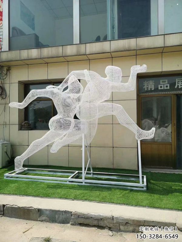 池州鏤空體育雕塑供求，白鋼構(gòu)件，鐵藝人物雕塑觀賞型