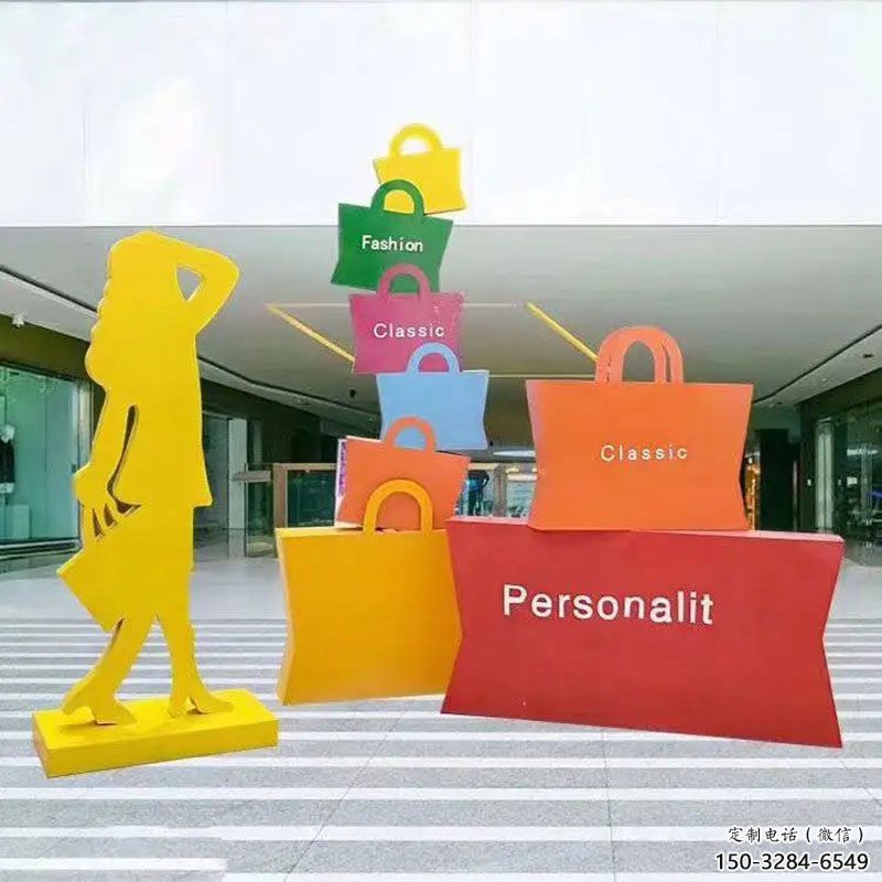 莆田購(gòu)物人雕塑選定，景觀雕塑，不銹鋼購(gòu)物人雕塑生產(chǎn)商