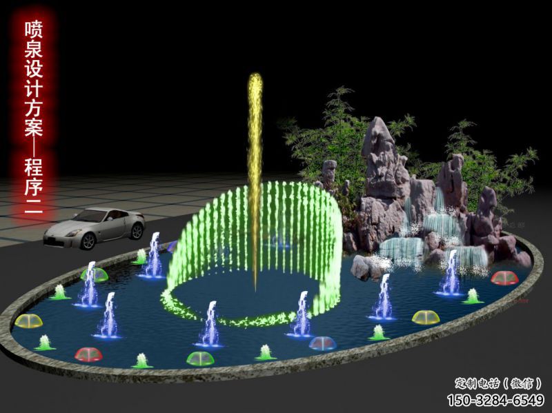 馬尾旱地漂浮噴泉雕塑，水景藝術噴泉雕塑生產商