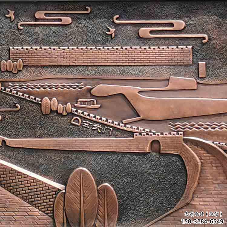 張掖銅浮雕景墻雕塑，圓雕工藝