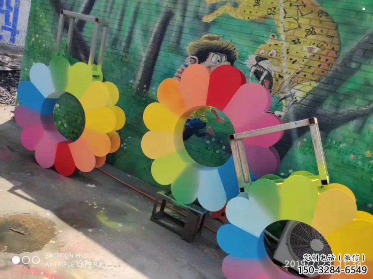 陽江金銀花雕塑廠家，景區雕塑，城市不銹鋼金銀花雕塑