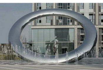 阜陽小區圓環雕塑，水簾噴泉雕塑，水景藝術效果
