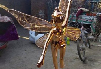 三明小精靈雕塑，抽象卡通雕塑，美陳人物擺件