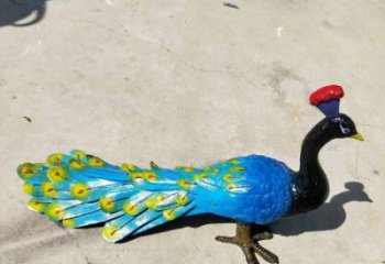 金昌彩繪孔雀雕塑制作選用，景區案例，動物美陳雕塑