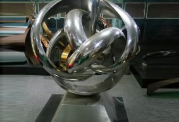 肇慶地產雙環(huán)雕塑定做，城區(qū)小品，景觀不銹鋼雙環(huán)雕塑定價