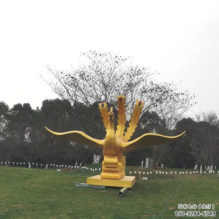 云巖鳳凰雕塑選用，美陳雕塑，鑄銅鳳凰雕塑工藝廠家