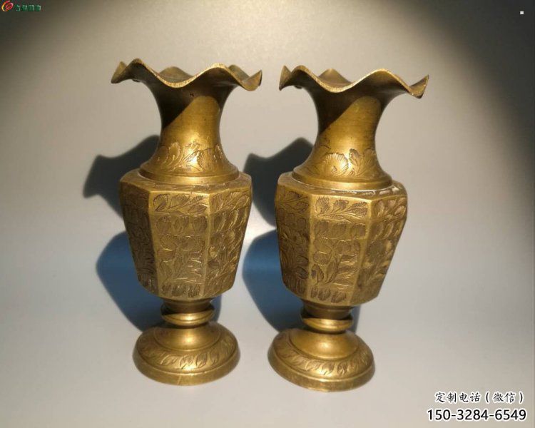 瓊山花瓶雕塑定價，鑄銅工藝，銅花瓶雕塑制作廠家