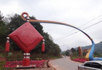 畢節(jié)街道中國結(jié)雕塑