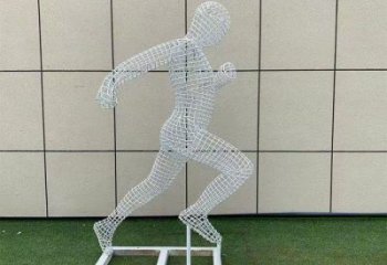 畢節(jié)鏤空運動員雕塑訂做，城市雕塑，鐵藝體育人物雕塑廠