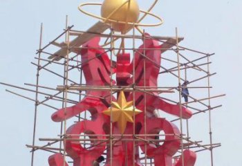 儋州景觀科技之星雕塑選用，美陳雕塑，抽象不銹鋼科技之星雕塑標(biāo)準(zhǔn)