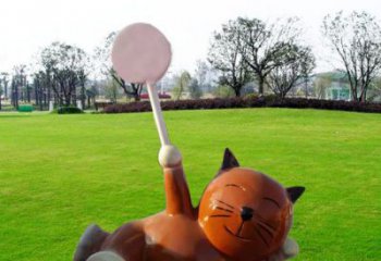 邯鄲小區(qū)小貓雕塑，抽象系列，彩繪工藝