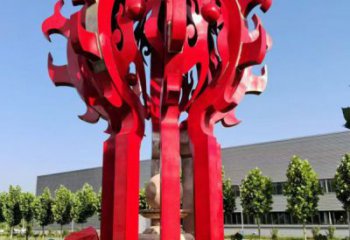 綏化火球雕塑，精神堡壘火球雕塑落地展示