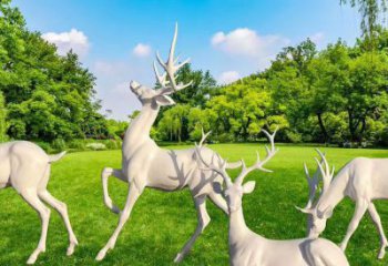 孝感梅花鹿雕塑定價，景觀概念，玻璃鋼梅花鹿雕塑預定