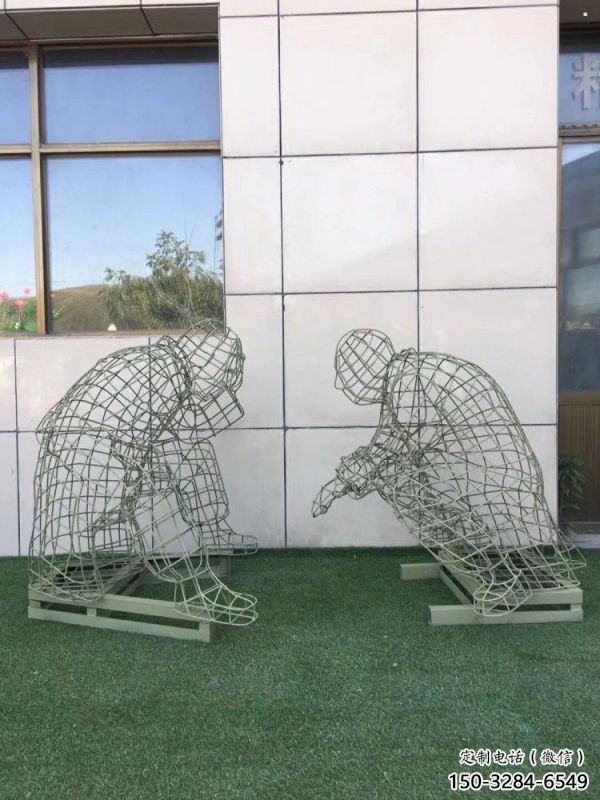 咸寧鏤空對弈雕塑標準，廣場雕塑，鐵藝民俗人物雕塑供給