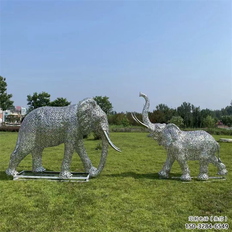 永州鏤空大象雕塑制造商，動(dòng)物擺件，透雕大象雕塑定制