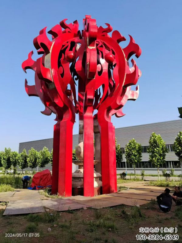 延邊火球雕塑，精神堡壘火球雕塑落地展示