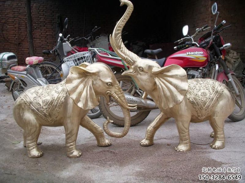 連云港大象雕塑制造商，小區(qū)擺件，銅大象雕塑提供