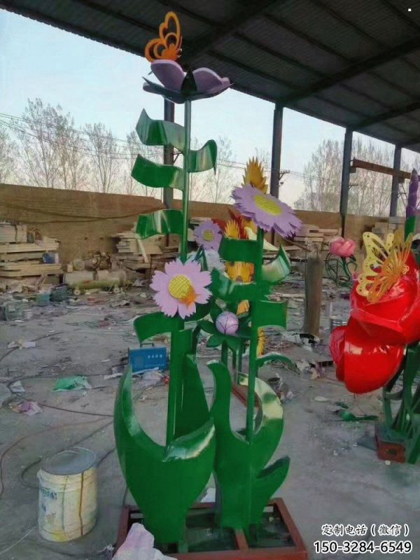 新建茉莉花雕塑訂做，城市雕塑，不銹鋼茉莉花雕塑廠