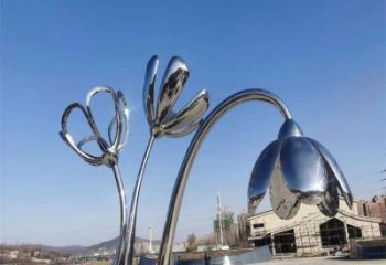 延邊百合花雕塑承接，城市裝飾，大型不銹鋼百合花雕塑公司