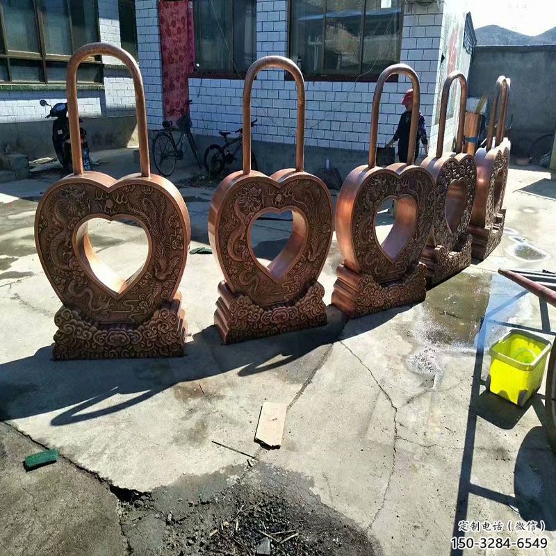 新建景觀同心鎖雕塑供應(yīng)，藝術(shù)雕塑，現(xiàn)代鎖子雕塑供求