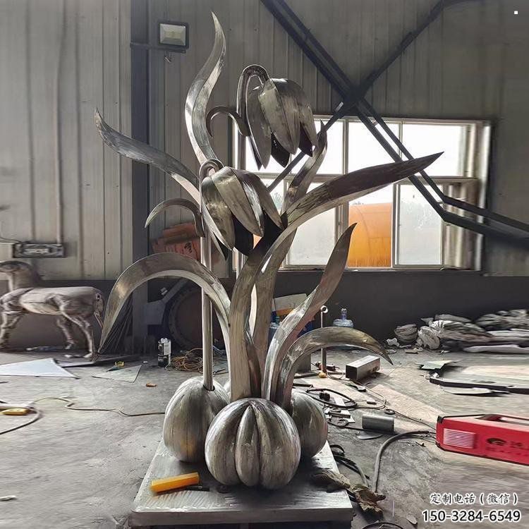 濟南木棉花雕塑制造商，城市雕塑，不銹鋼木棉花雕塑廠家