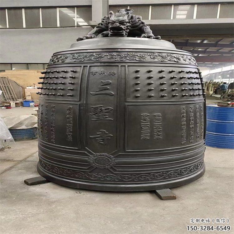 濰坊三圣寺銅鐘雕塑-鑄銅鐘雕塑-平直形結構