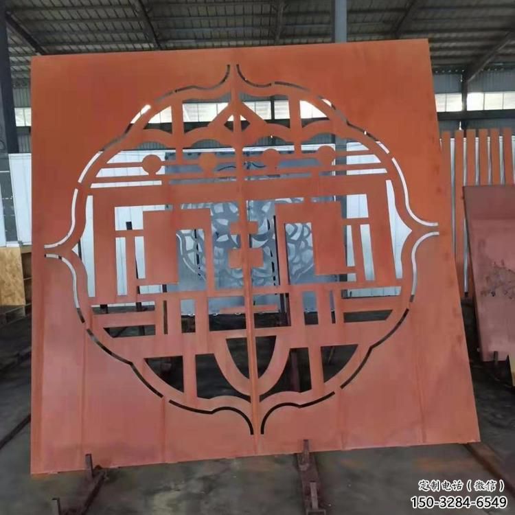 運(yùn)城鏤空景墻雕塑，耐候鋼鏤空工藝設(shè)計