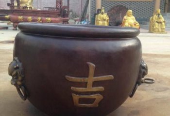 營口吉字銅缸雕塑-青銅鑄造