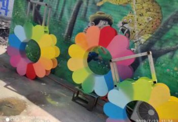 涇源金銀花雕塑廠家，景區雕塑，城市不銹鋼金銀花雕塑