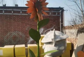 海東太陽花雕塑工程，美陳雕塑，玻璃鋼太陽花雕塑廠家