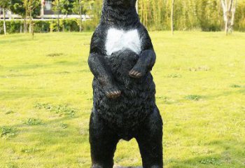 湟中街道黑熊雕塑，仿真動物雕塑，古銅效果