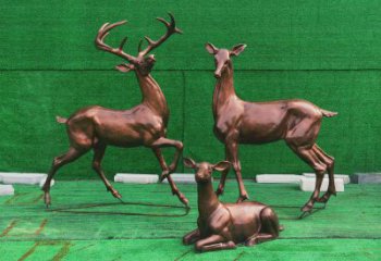玉樹銅小鹿雕塑批發(fā)，鍛造工藝，小鹿銅雕塑承接