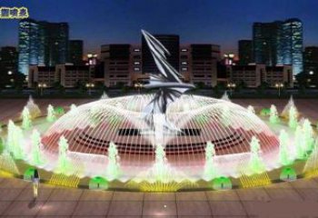 城中水景搖擺噴泉雕塑，循環(huán)噴水模式噴泉雕塑加工