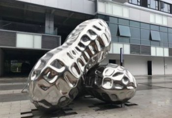 朔州花生雕塑制造，白鋼構件，不銹鋼花生雕塑提供