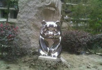 小店熊貓雕塑服務商，動物美陳雕塑，不銹鋼熊貓雕塑廠家