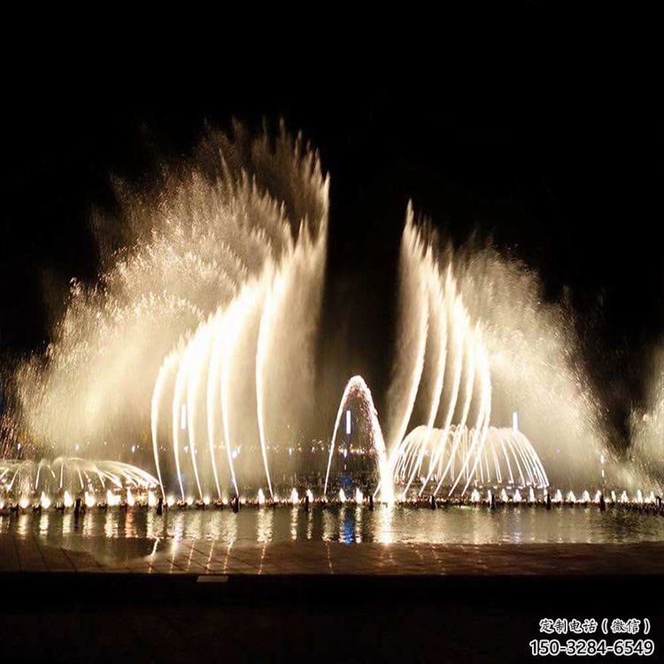 阿里水景程控噴泉雕塑，高噴循環噴水方式設計制作