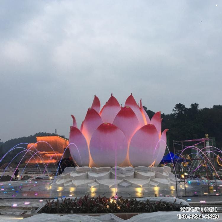 達孜蓮花雕塑廠家，景區雕塑，水景蓮花噴泉雕塑精選